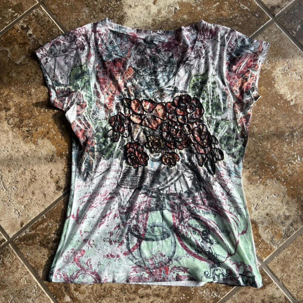 vintage Y2K floral graphic shirt
